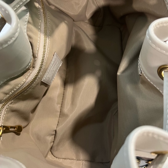 Burberry Taupe Leather Supernova Check Coated Canvas Gold Studs Bag - Picture 9 of 14